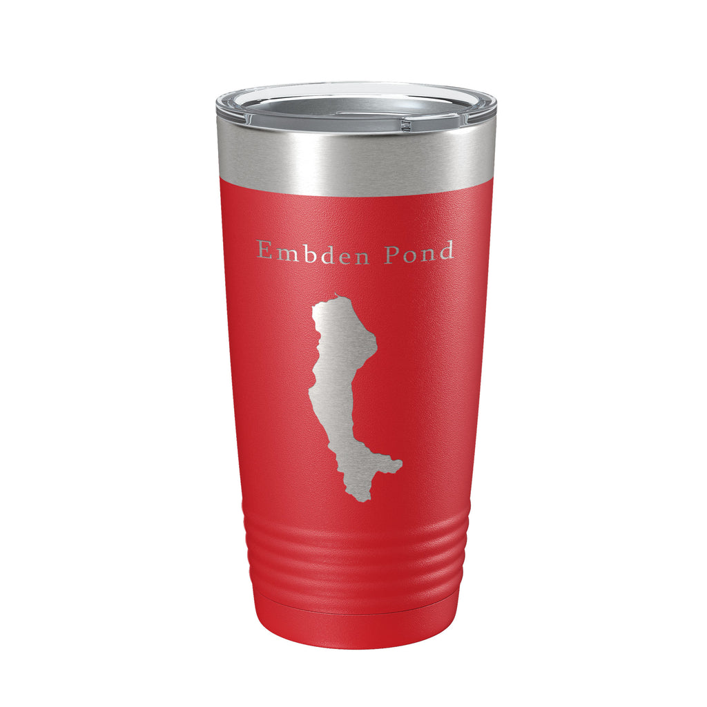 Embden Pond Tumbler Lake Map Travel Mug Insulated Laser Engraved Coffee Cup Maine 20 oz