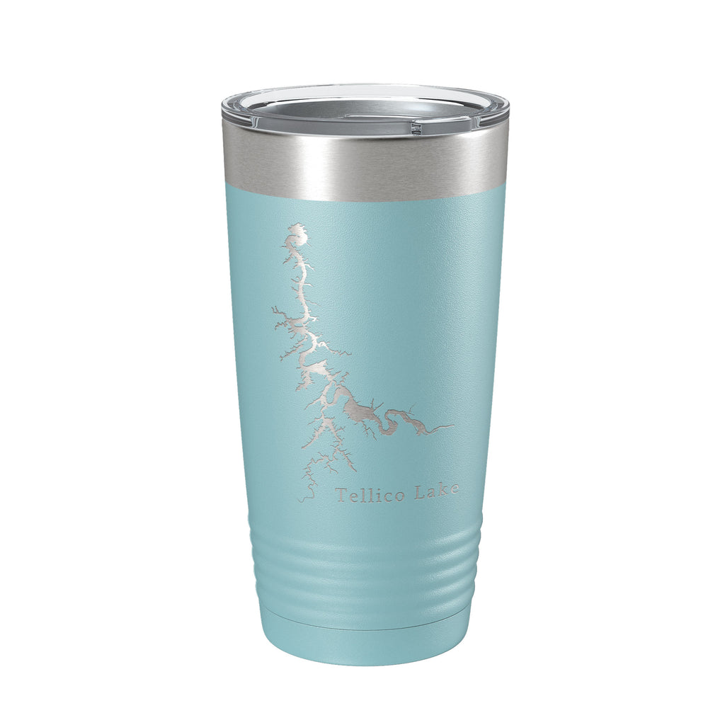 Tellico Lake Map Tumbler Travel Mug Insulated Laser Engraved Coffee Cup Tennessee 20 oz