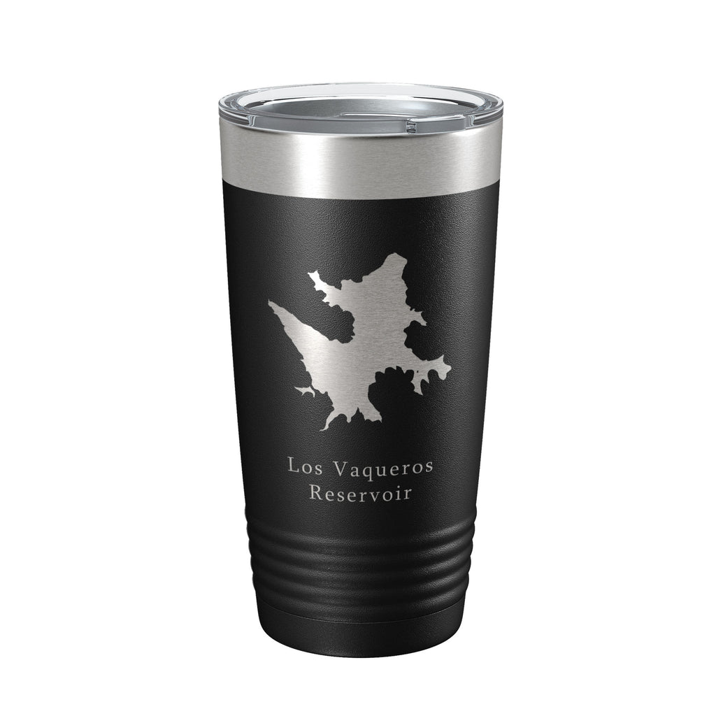 Los Vaqueros Reservoir Tumbler Lake Map Travel Mug Insulated Laser Engraved Coffee Cup California 20 oz
