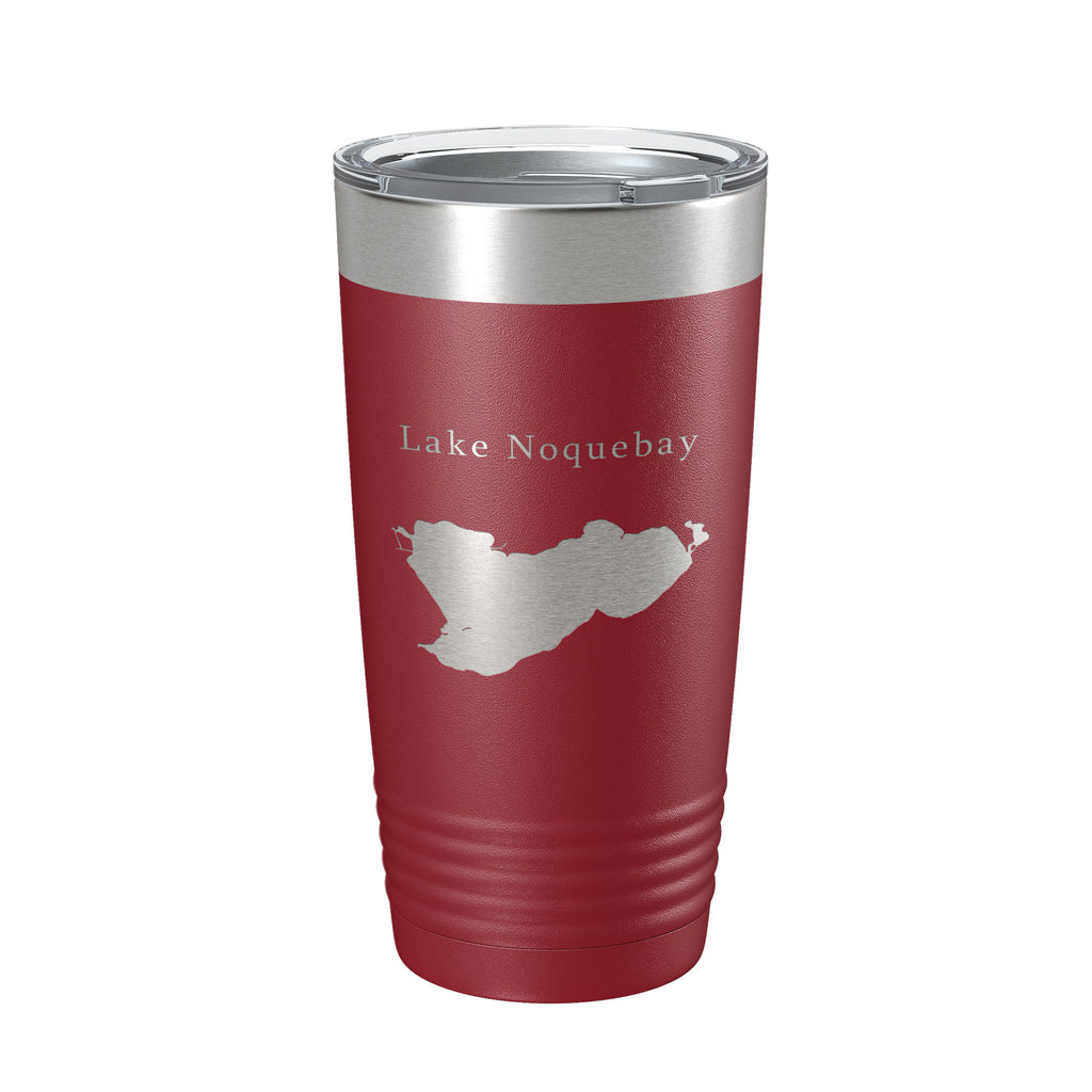 Lake Noquebay Map Tumbler Travel Mug Insulated Laser Engraved Coffee Cup Wisconsin 20 oz