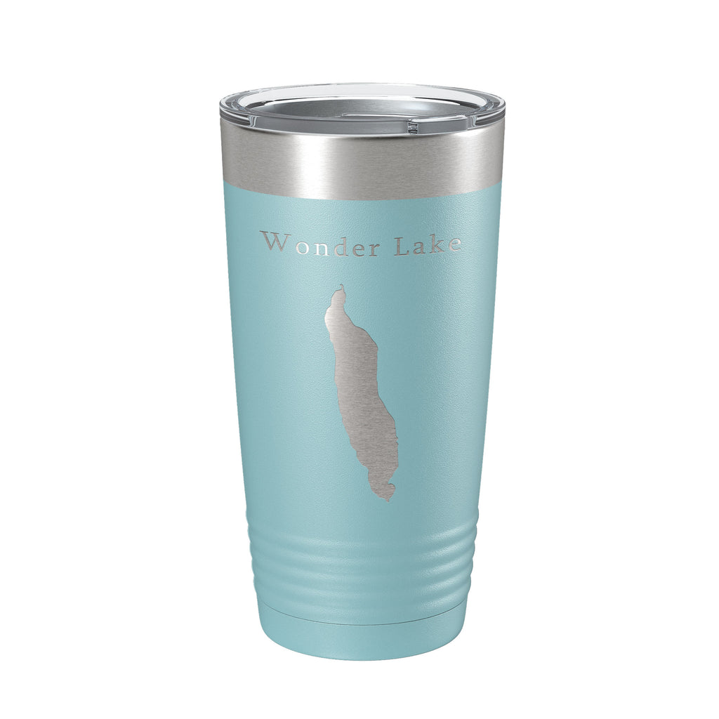 Wonder Lake Map Tumbler Travel Mug Insulated Laser Engraved Coffee Cup Alaska 20 oz