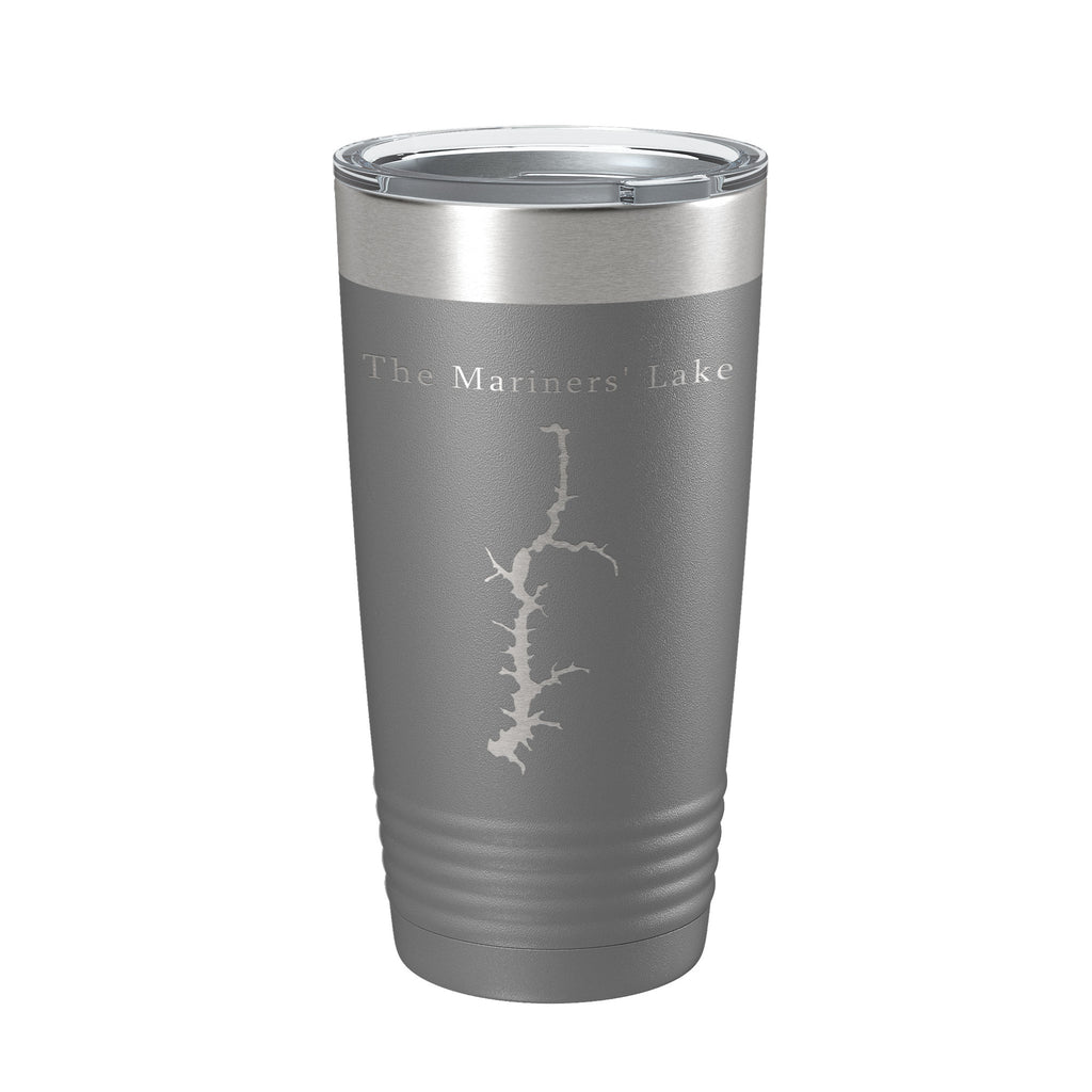 The Mariners' Lake Map Tumbler Travel Mug Insulated Laser Engraved Coffee Cup Virginia 20 oz