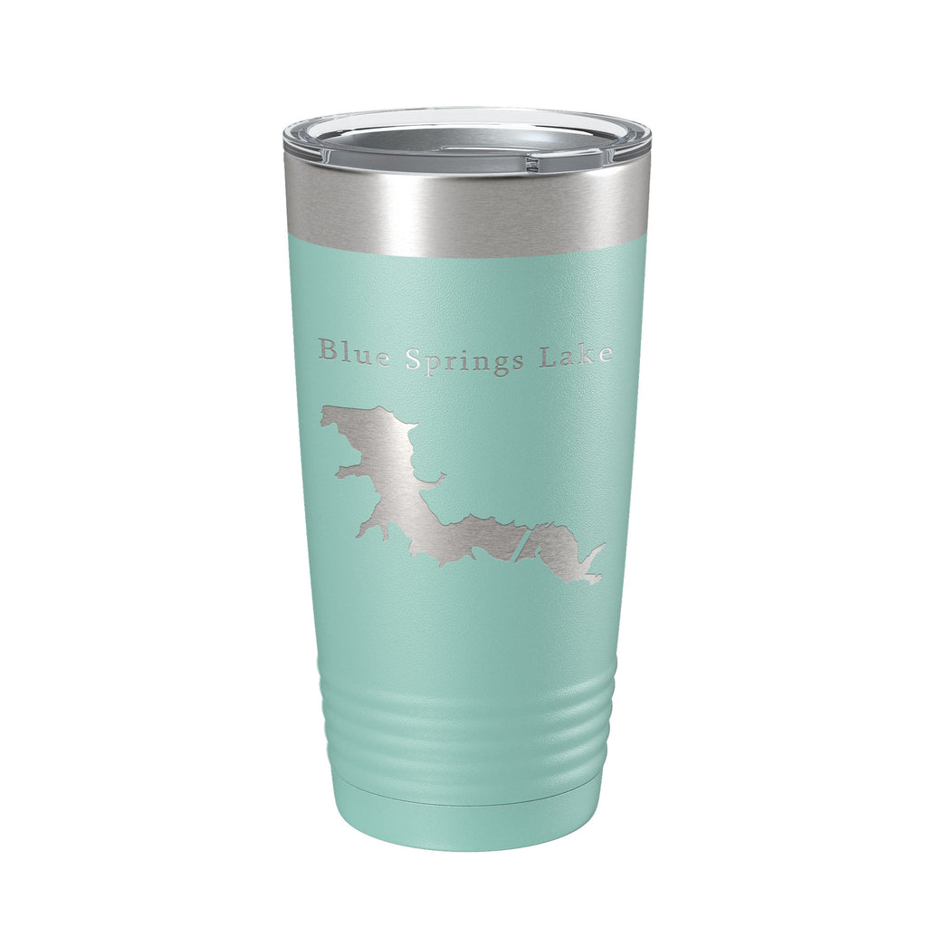 Blue Springs Lake Map Tumbler Travel Mug Insulated Laser Engraved Coffee Cup Missouri 20 oz