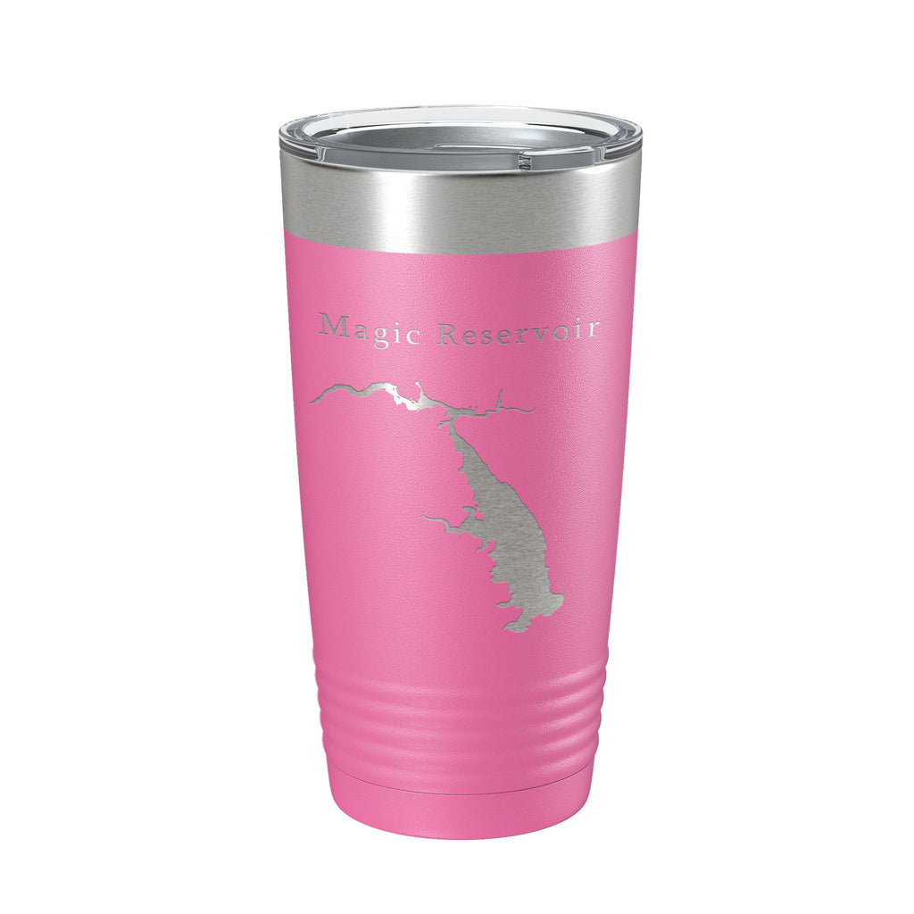 Magic Reservoir Tumbler Lake Map Travel Mug Insulated Laser Engraved Coffee Cup Idaho 20 oz