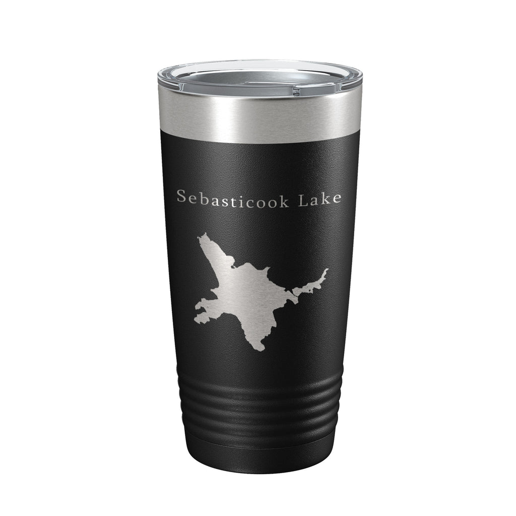 Sebasticook Lake Map Tumbler Travel Mug Insulated Laser Engraved Coffee Cup Maine 20 oz