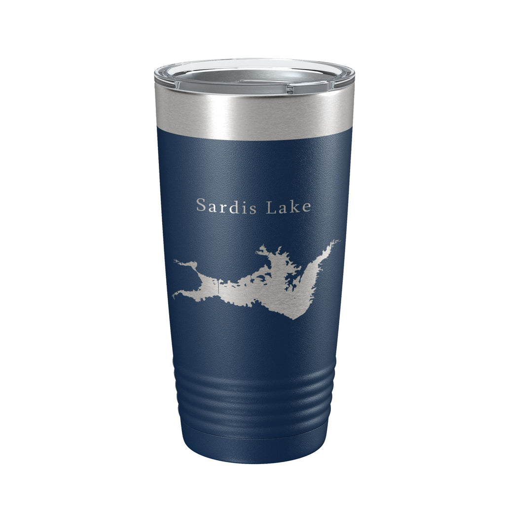 Sardis Lake Map Tumbler Travel Mug Insulated Laser Engraved Coffee Cup Oklahoma 20 oz