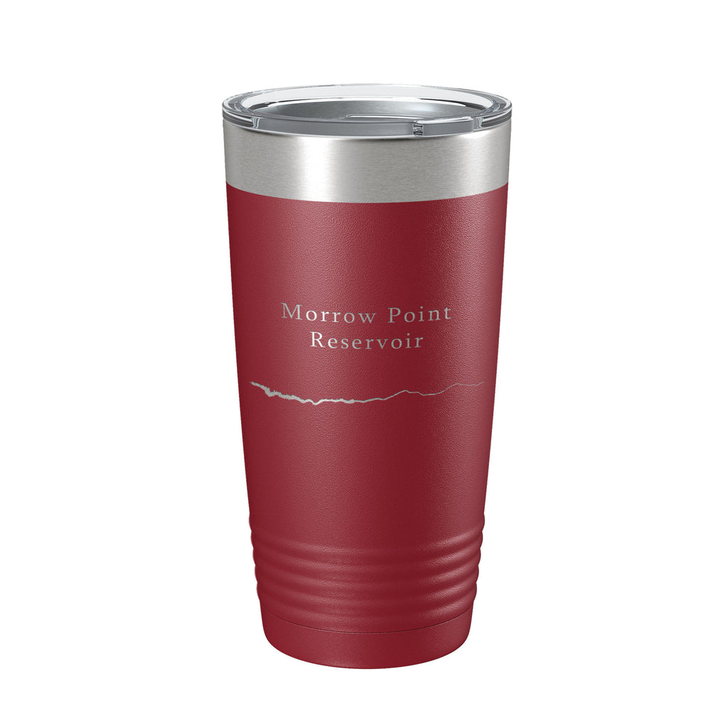 Morrow Point Reservoir Tumbler Lake Map Travel Mug Insulated Laser Engraved Coffee Cup Gunnison River Colorado 20 oz