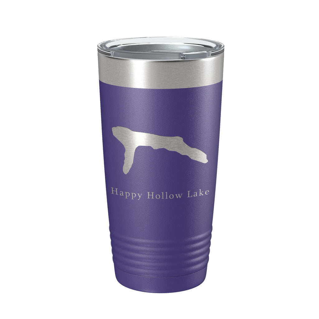 Happy Hollow Lake Map Tumbler Travel Mug Insulated Laser Engraved Coffee Cup Illinois 20 oz