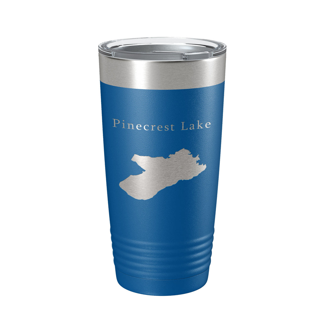 Pinecrest Lake Map Tumbler Travel Mug Insulated Laser Engraved Coffee Cup California 20 oz