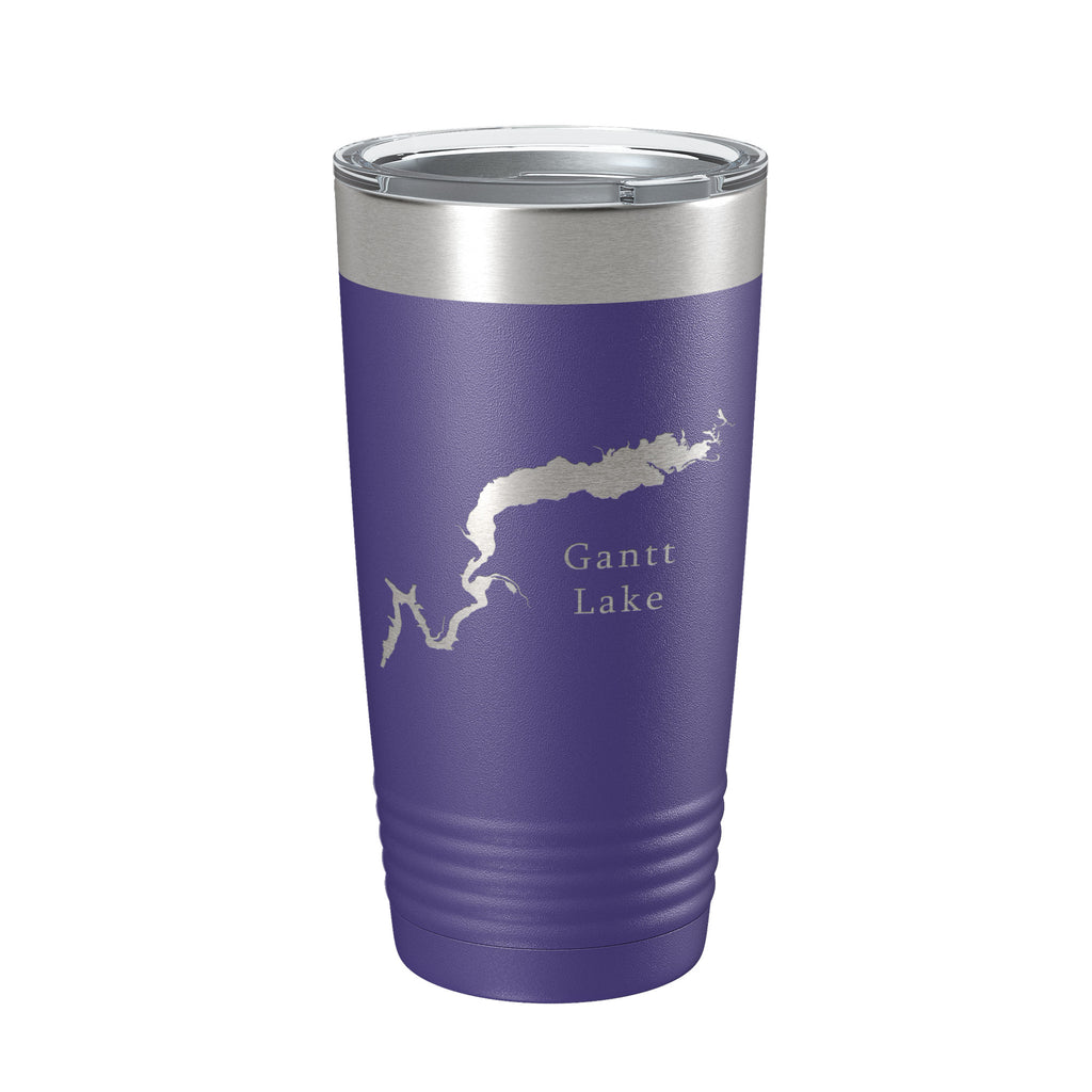 Gantt Lake Map Tumbler Travel Mug Insulated Laser Engraved Coffee Cup Alabama 20 oz