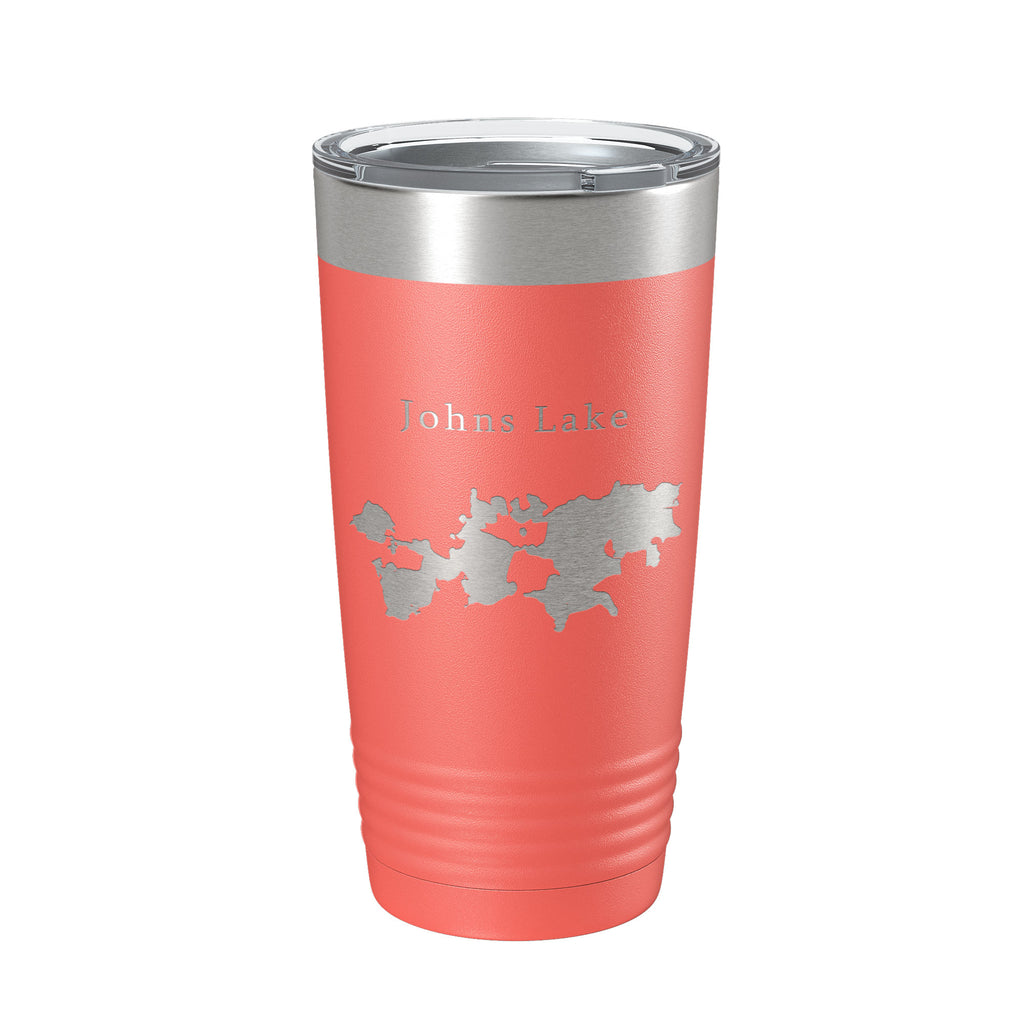 Johns Lake Map Tumbler Travel Mug Insulated Laser Engraved Coffee Cup Florida 20 oz