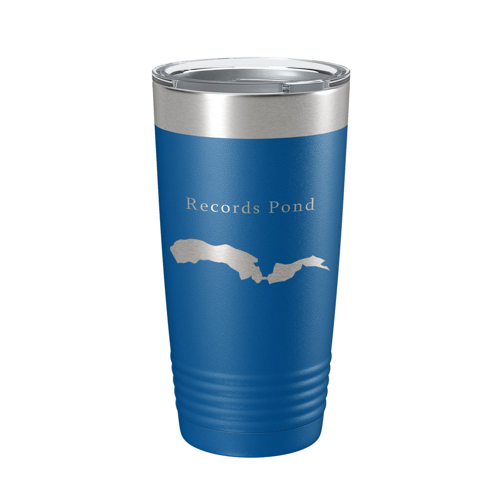 Records Pond Tumbler Lake Map Travel Mug Insulated Laser Engraved Coffee Cup Delaware 20 oz