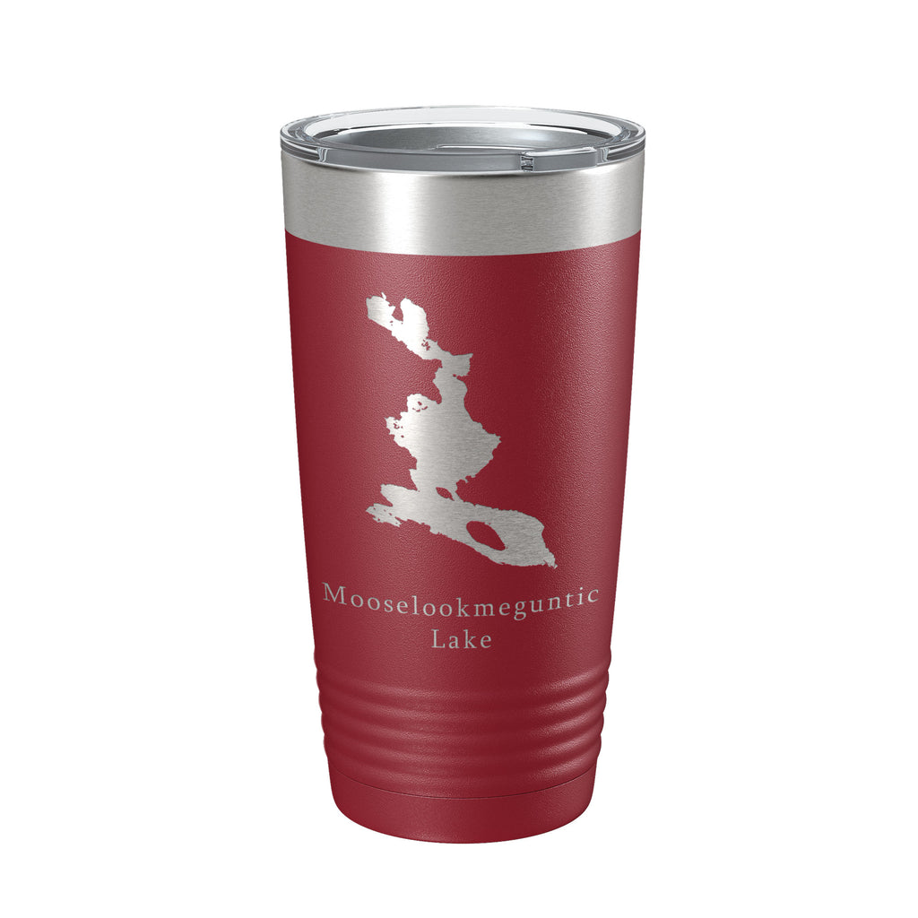 Mooselookmeguntic Lake Map Tumbler Travel Mug Insulated Laser Engraved Coffee Cup Maine 20 oz