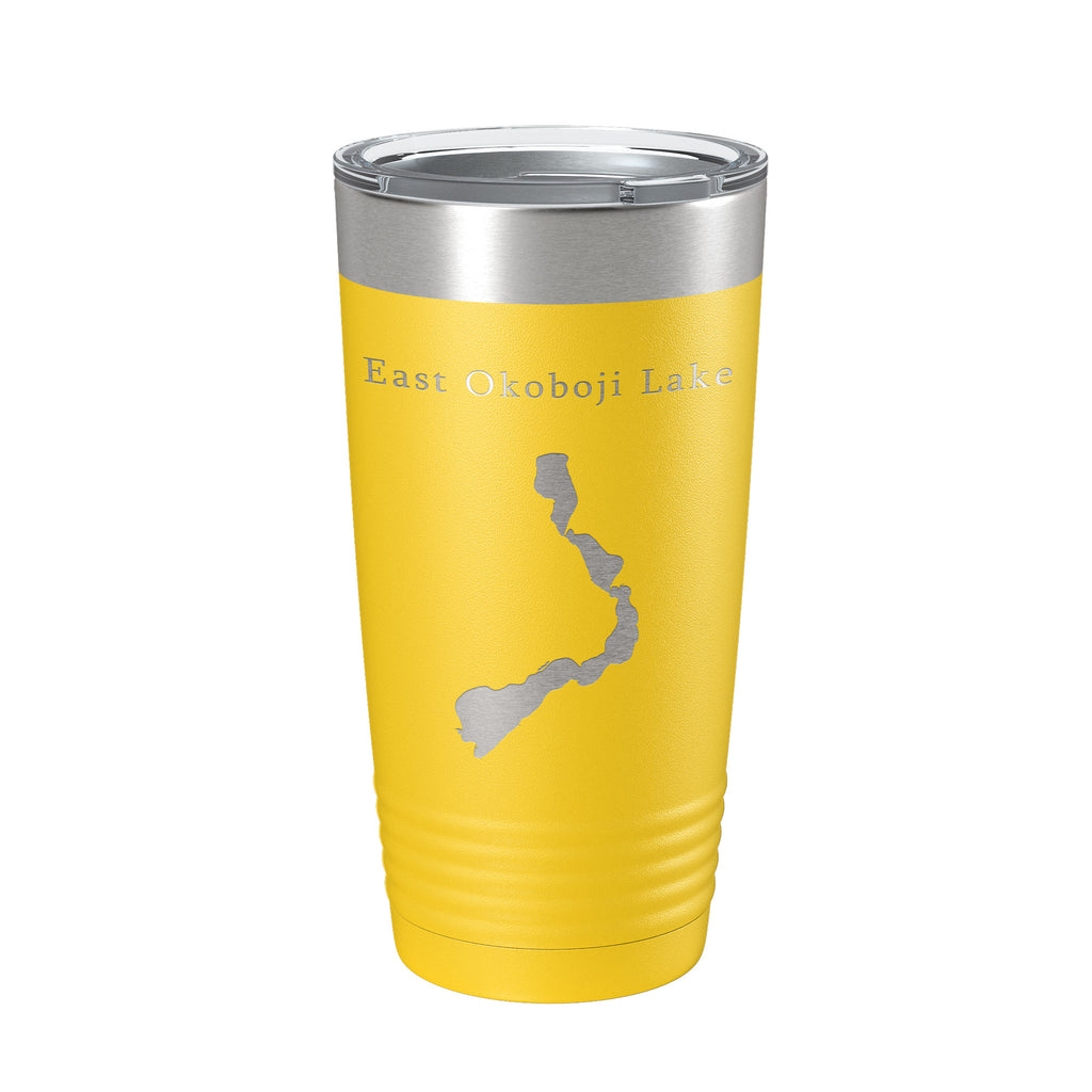 East Okoboji Lake Map Tumbler Travel Mug Insulated Laser Engraved Coffee Cup Iowa 20 oz