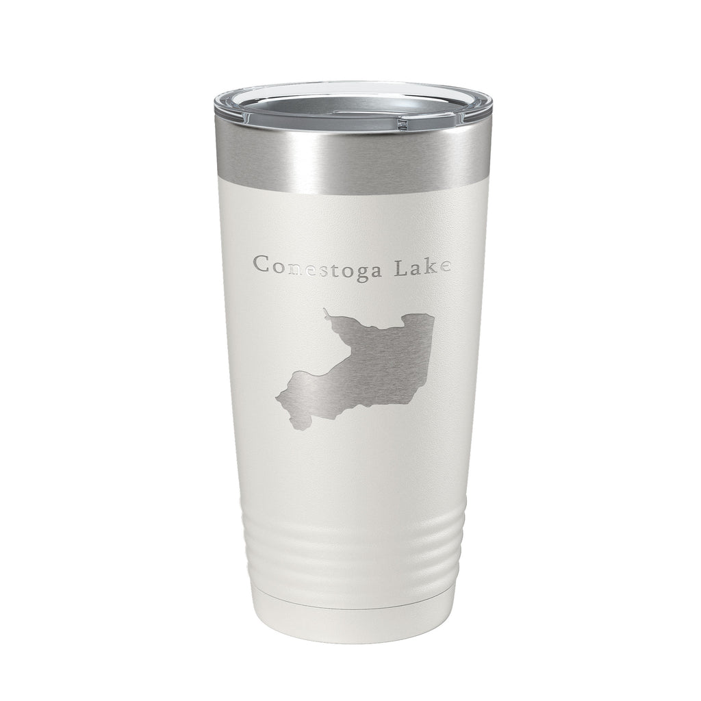 Conestoga Lake Map Tumbler Travel Mug Insulated Laser Engraved Coffee Cup Nebraska 20 oz