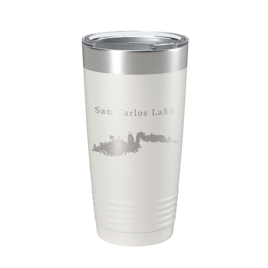 San Carlos Lake Map Tumbler Travel Mug Insulated Laser Engraved Coffee Cup Arizona 20 oz