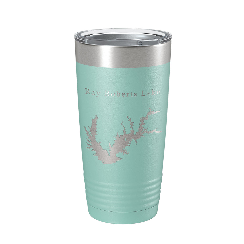 Ray Roberts Lake Map Tumbler Travel Mug Insulated Laser Engraved Coffee Cup Texas 20 oz