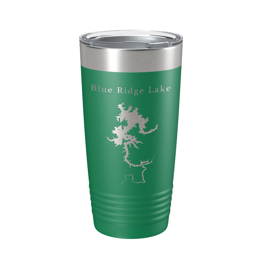 Blue Ridge Lake Map Tumbler Travel Mug Insulated Laser Engraved Coffee Cup Georgia 20 oz