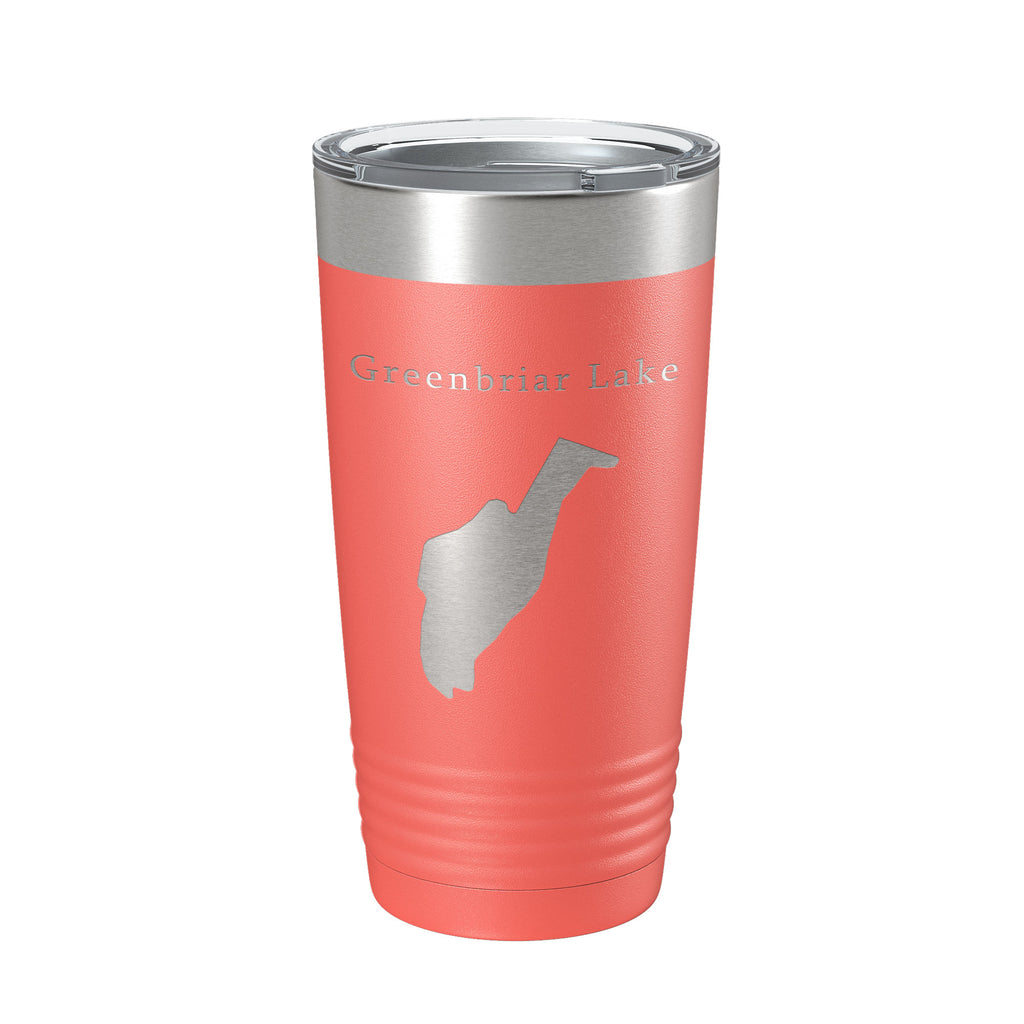 Greenbriar Lake Map Tumbler Travel Mug Insulated Laser Engraved Coffee Cup Maryland 20 oz