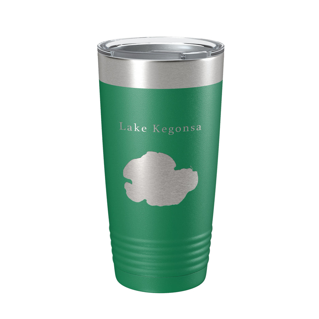 Lake Kegonsa Map Tumbler Travel Mug Insulated Laser Engraved Coffee Cup Wisconsin 20 oz