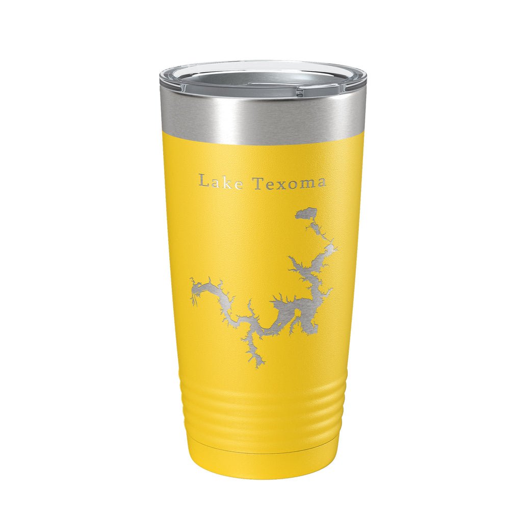 Lake Texoma Map Tumbler Travel Mug Insulated Laser Engraved Coffee Cup Oklahoma Texas 20 oz