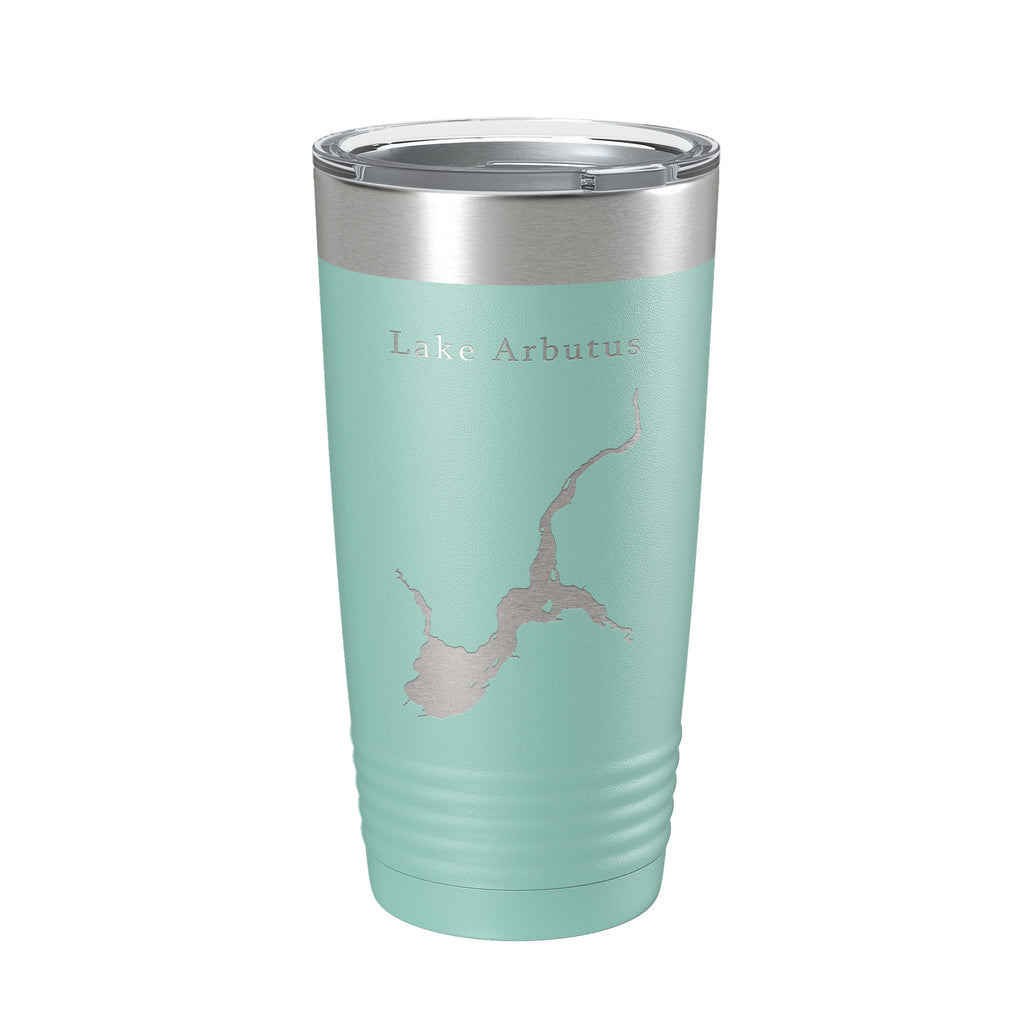 Lake Arbutus Map Tumbler Travel Mug Insulated Laser Engraved Coffee Cup Wisconsin 20 oz