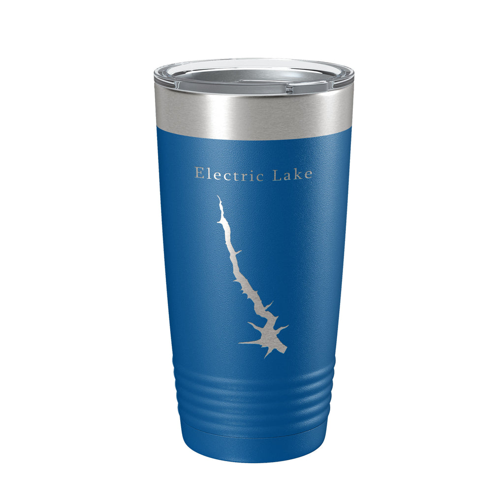 Electric Lake Map Tumbler Travel Mug Insulated Laser Engraved Coffee Cup Utah 20 oz