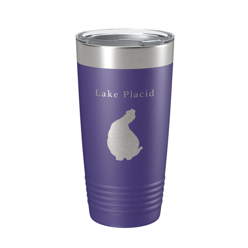 Lake Placid Map Tumbler Travel Mug Insulated Laser Engraved Coffee Cup Florida 20 oz