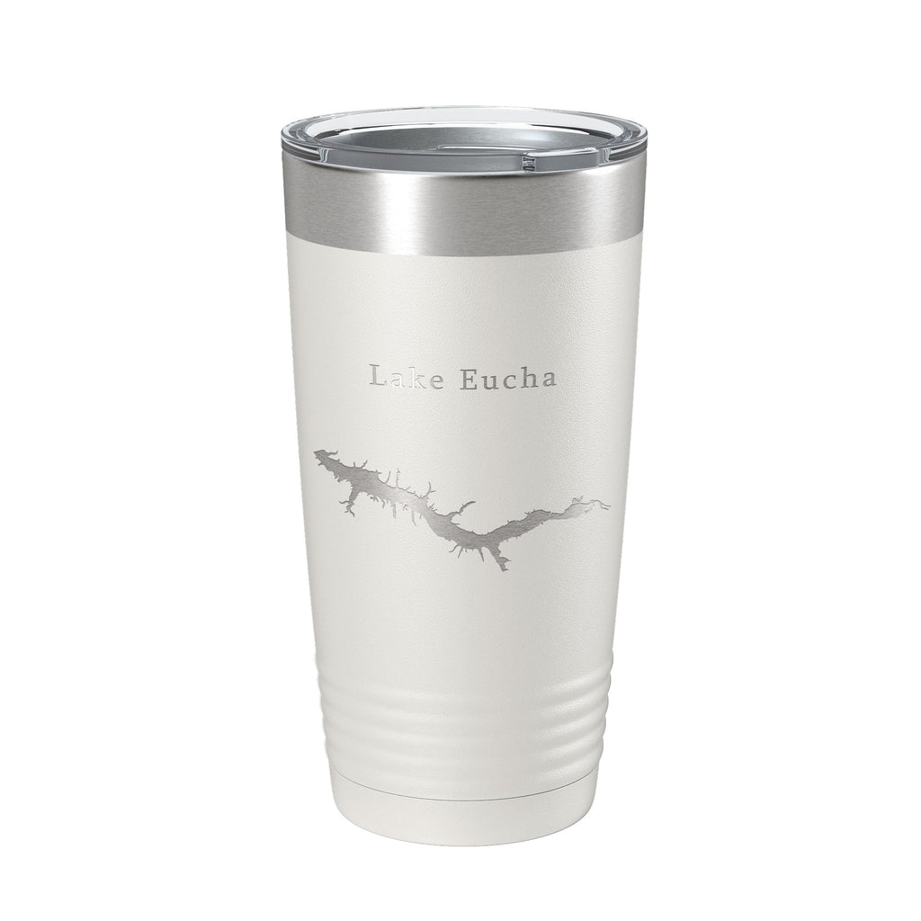 Lake Eucha Map Tumbler Travel Mug Insulated Laser Engraved Coffee Cup Oklahoma 20 oz