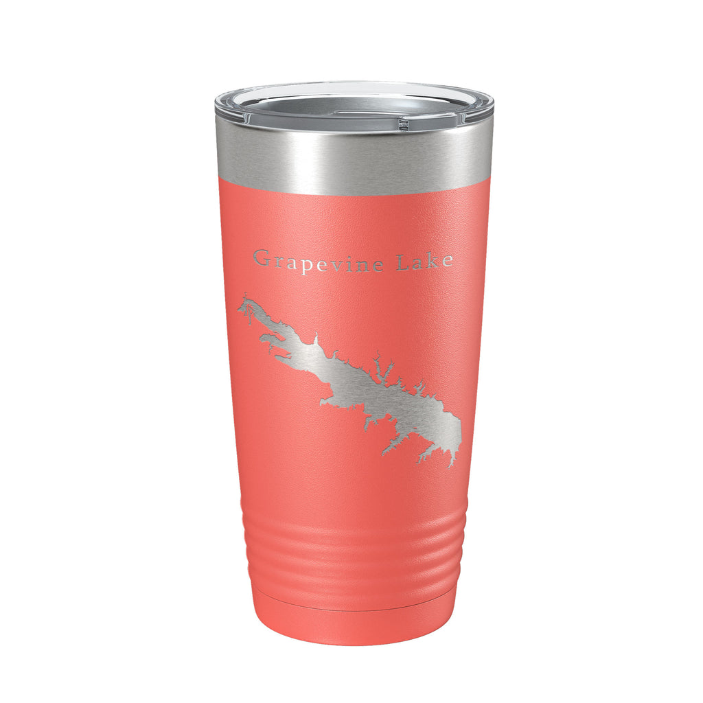 Grapevine Lake Map Tumbler Travel Mug Insulated Laser Engraved Coffee Cup Texas 20 oz