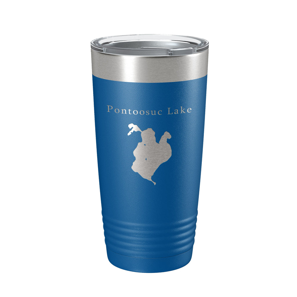 Pontoosuc Lake Map Tumbler Travel Mug Insulated Laser Engraved Coffee Cup Massachusetts 20 oz