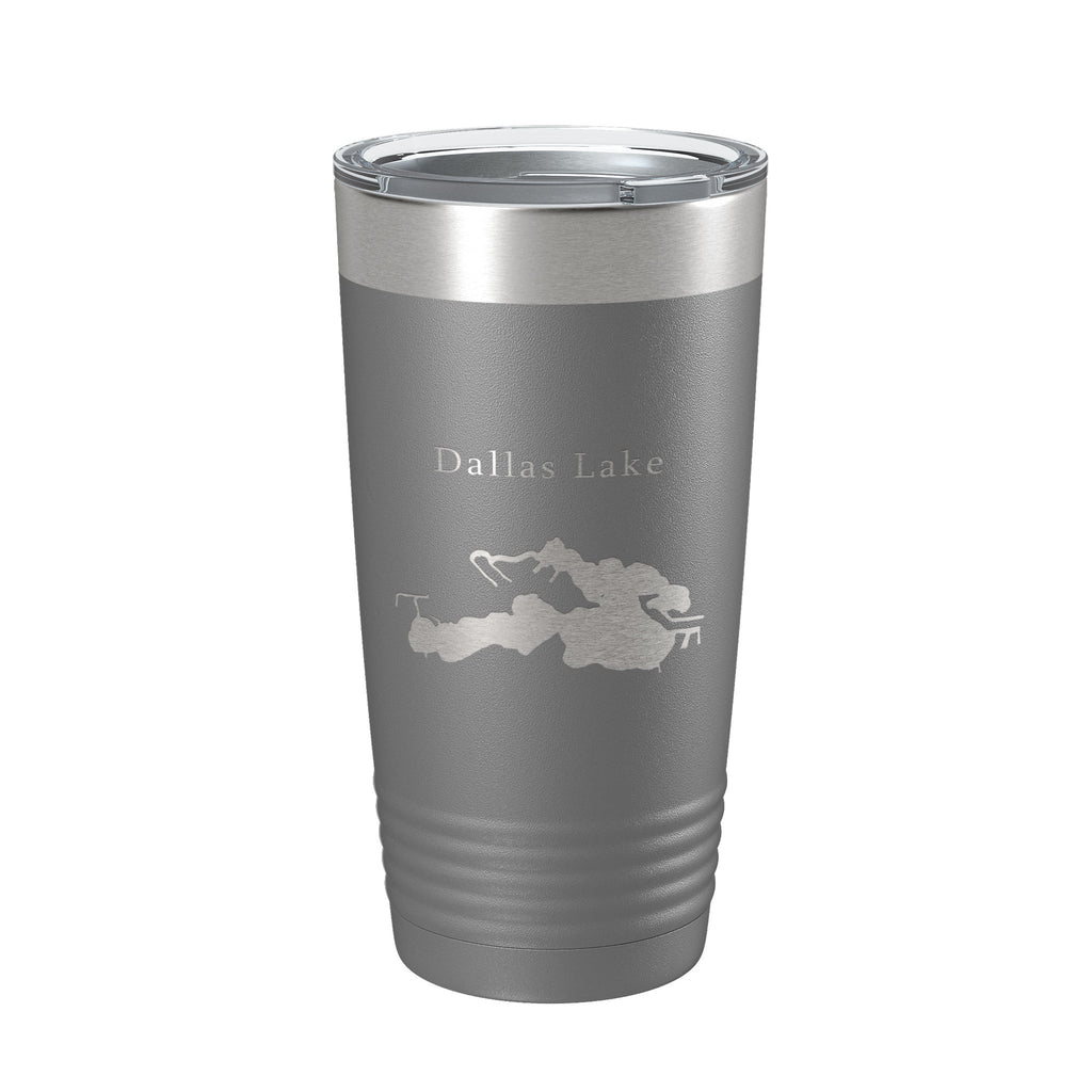 Dallas Lake Map Tumbler Travel Mug Insulated Laser Engraved Coffee Cup Indiana 20 oz