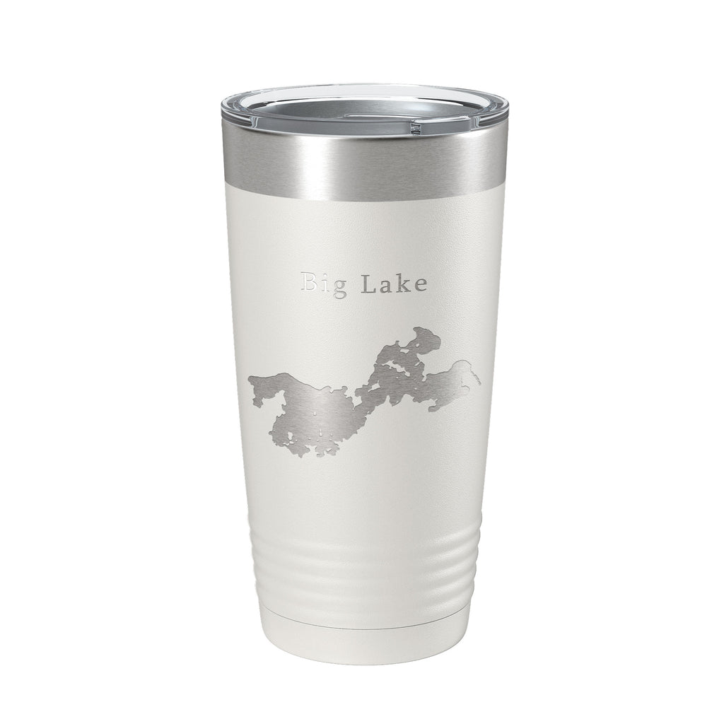 Big Lake Map Tumbler Travel Mug Insulated Laser Engraved Coffee Cup Alaska 20 oz