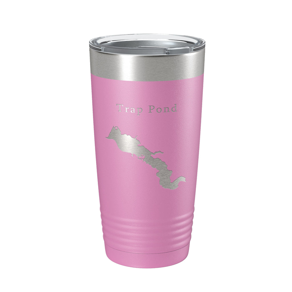 Trap Pond Tumbler Lake Map Travel Mug Insulated Laser Engraved Coffee Cup Delaware 20 oz