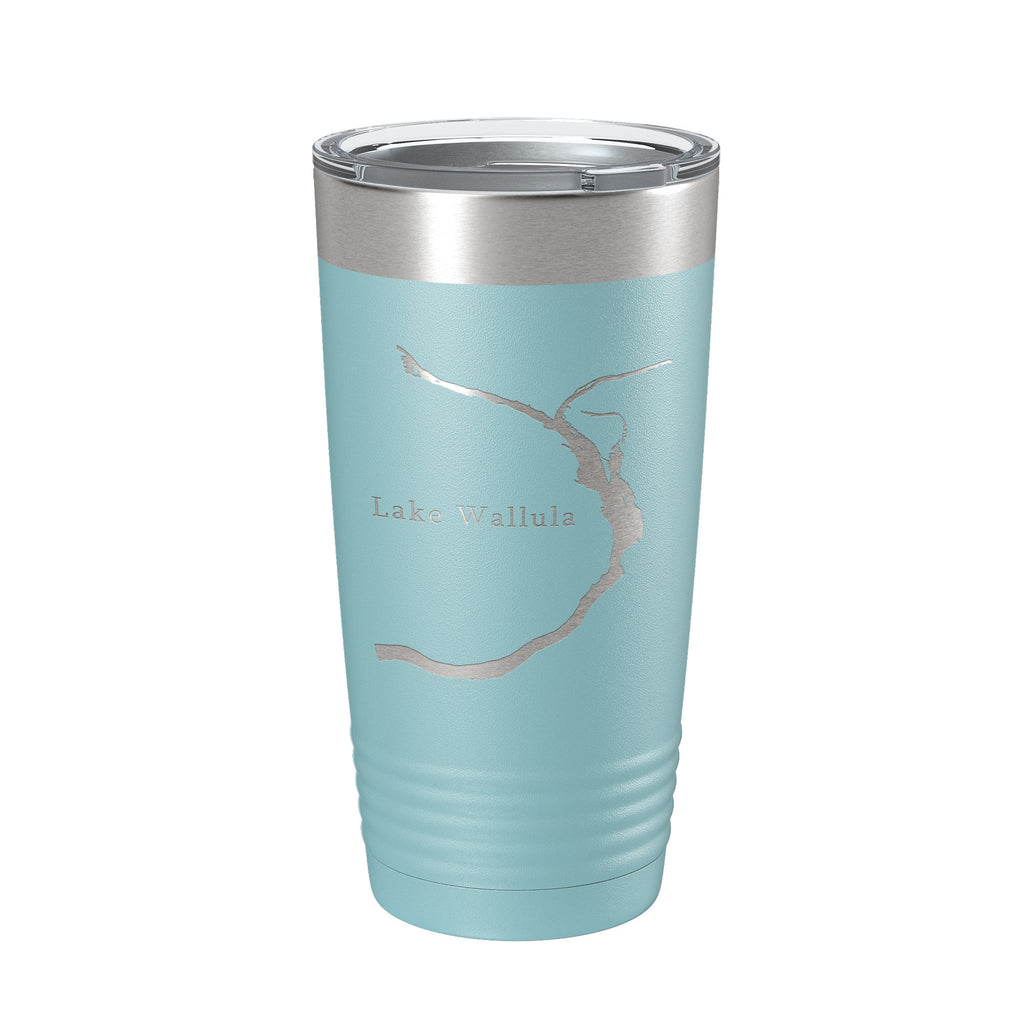 Lake Wallula Map Tumbler Travel Mug Insulated Laser Engraved Coffee Cup Washington 20 oz