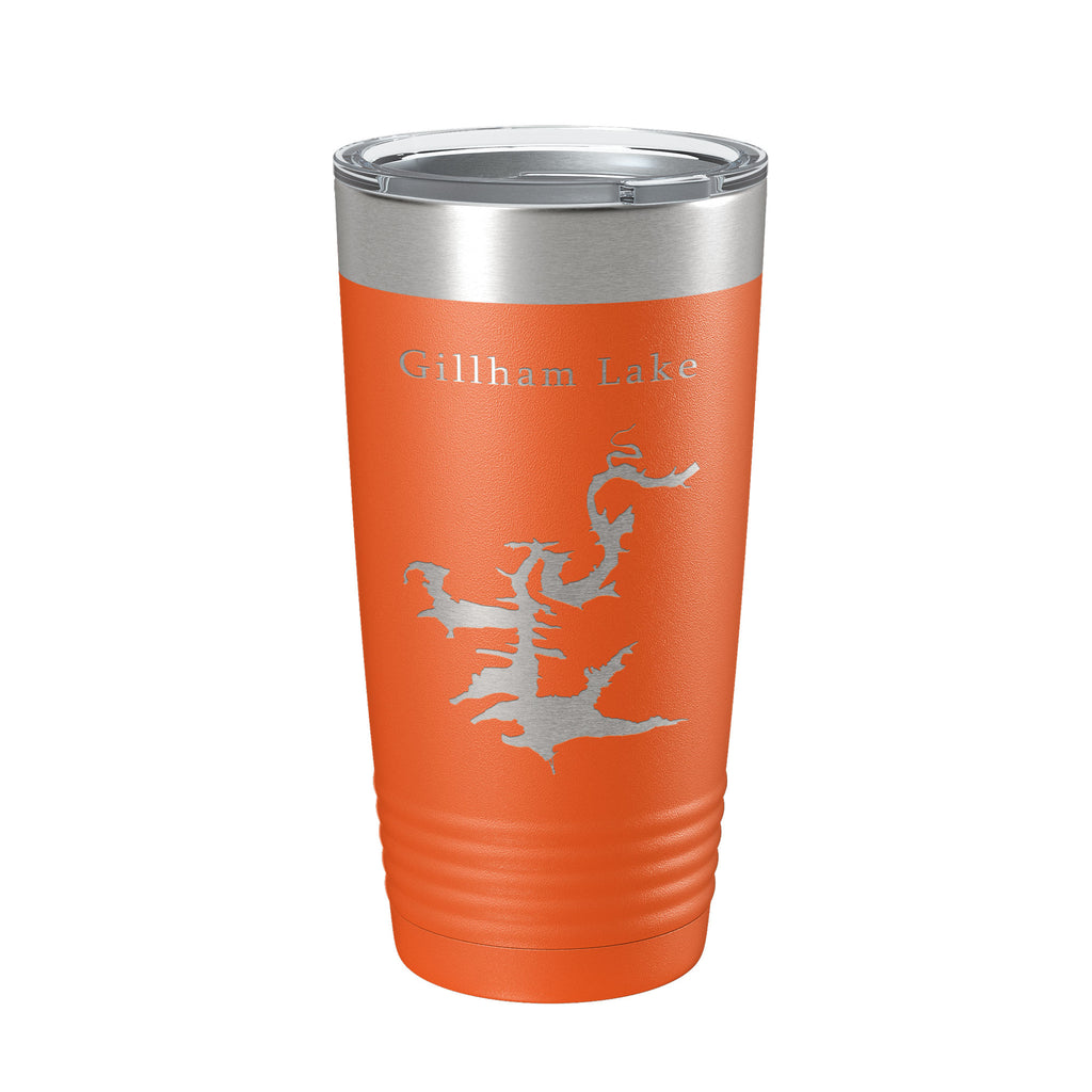 Gillham Lake Map Tumbler Travel Mug Insulated Laser Engraved Coffee Cup Arkansas 20 oz