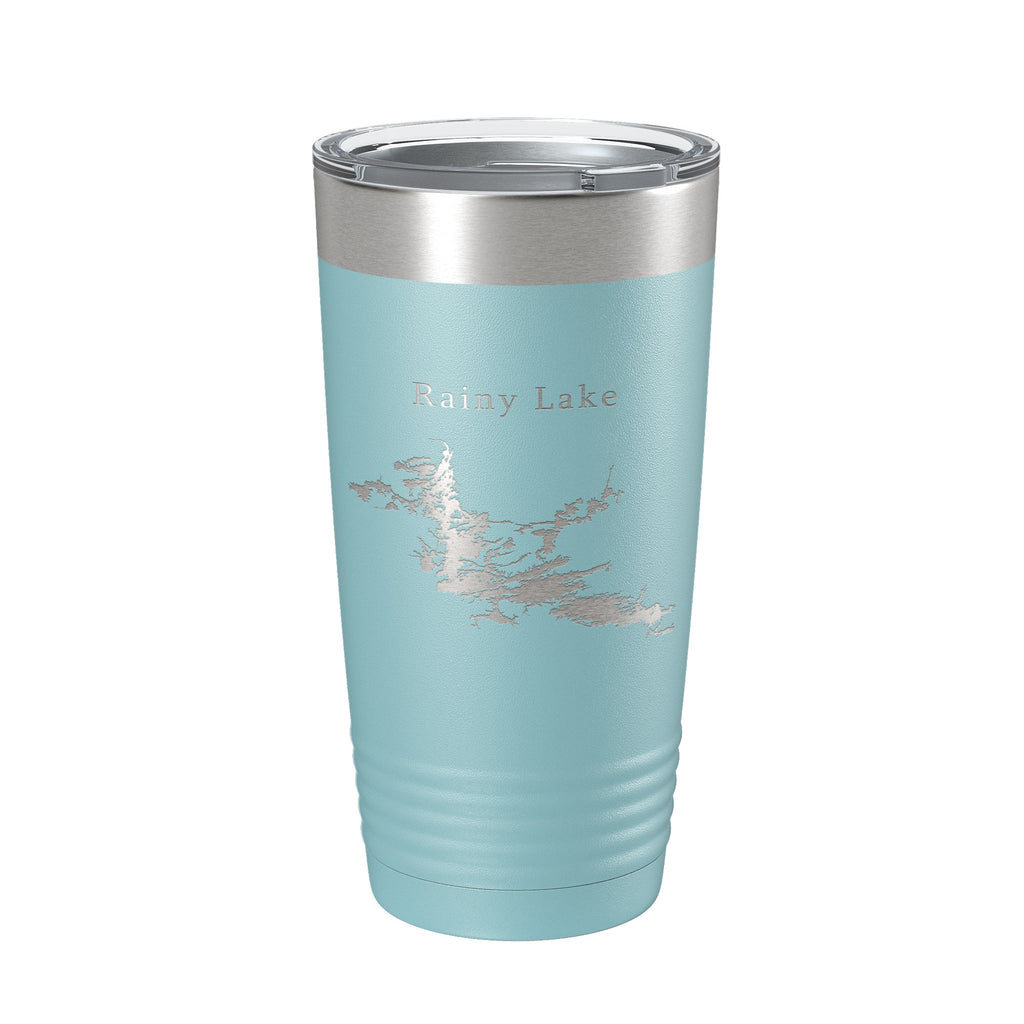 Rainy Lake Map Tumbler Travel Mug Insulated Laser Engraved Coffee Cup Minnesota 20 oz