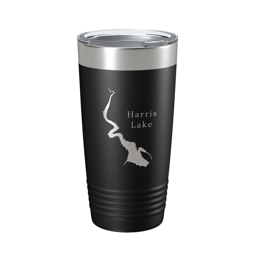 Harris Lake Map Tumbler Travel Mug Insulated Laser Engraved Coffee Cup Alabama 20 oz