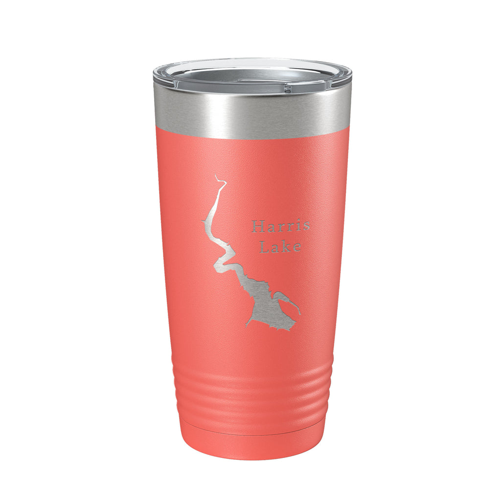 Harris Lake Map Tumbler Travel Mug Insulated Laser Engraved Coffee Cup Alabama 20 oz