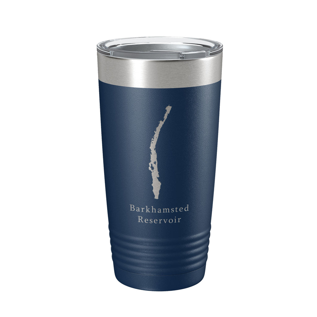 Barkhamsted Reservoir Tumbler Lake Map Travel Mug Insulated Laser Engraved Coffee Cup Connecticut 20 oz