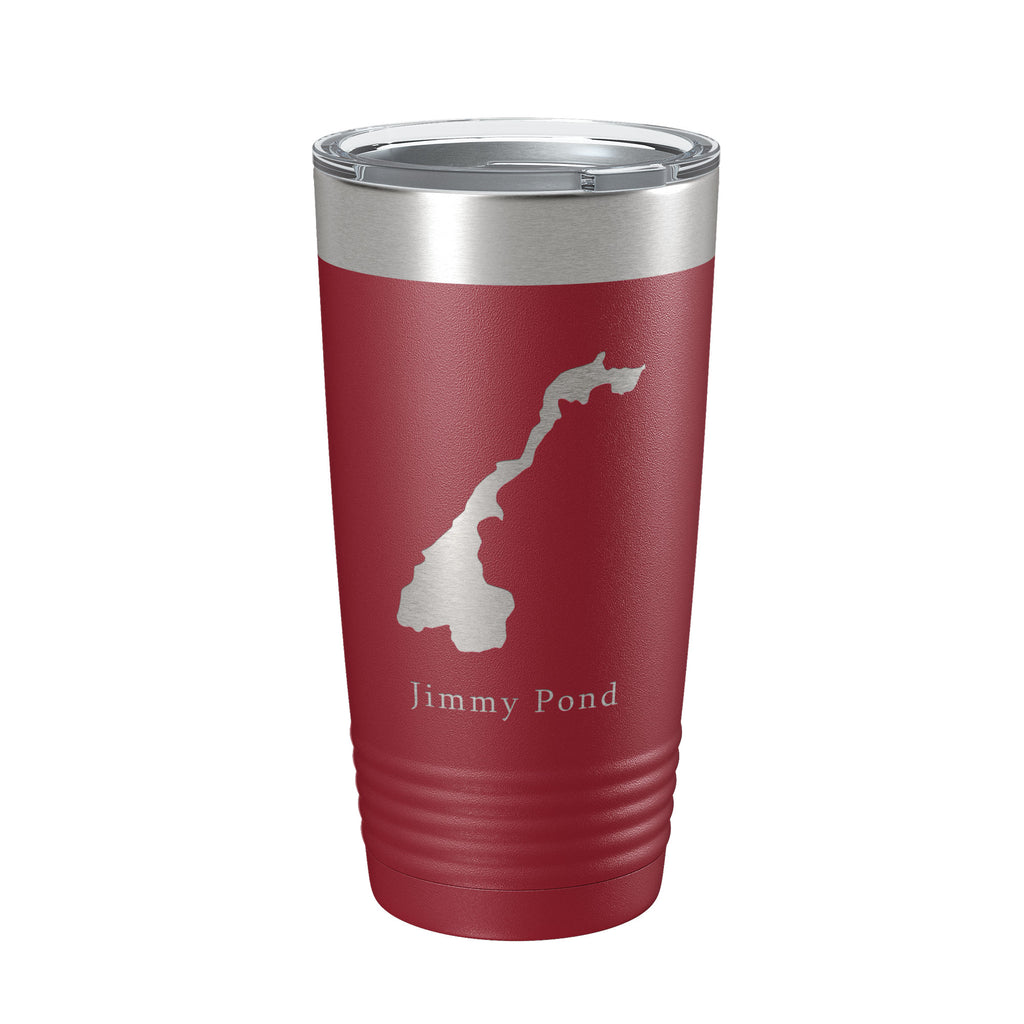 Jimmy Pond Tumbler Lake Map Travel Mug Insulated Laser Engraved Coffee Cup Maine 20 oz