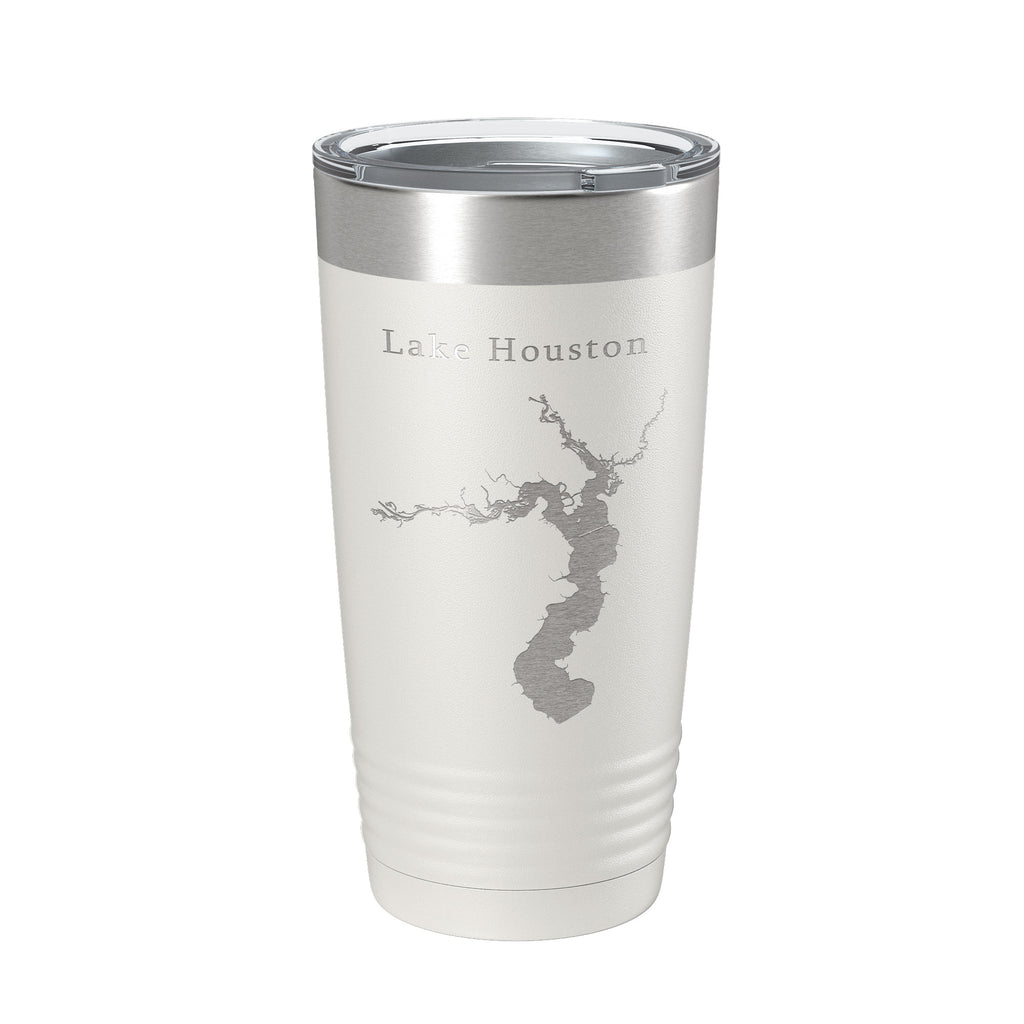 Lake Houston Map Tumbler Travel Mug Insulated Laser Engraved Coffee Cup Texas 20 oz