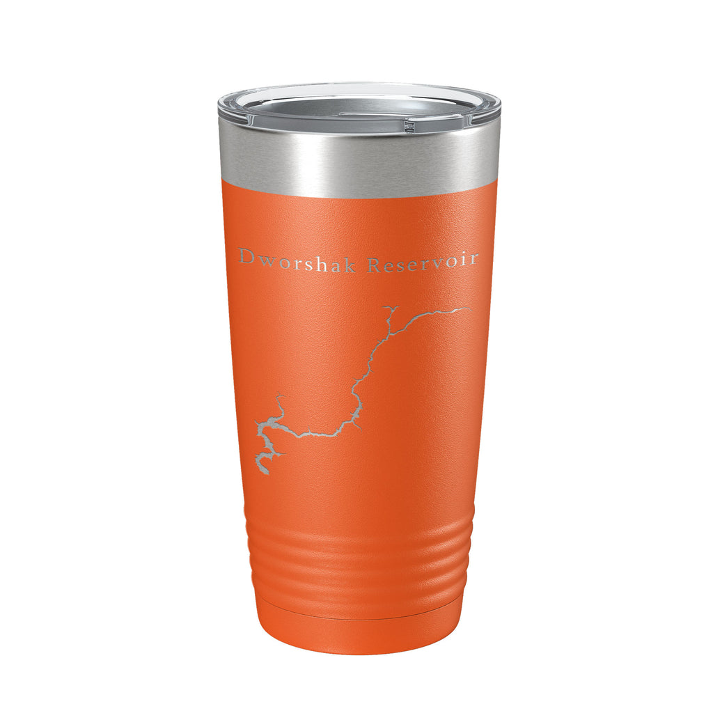 Dworshak Reservoir Tumbler Lake Map Travel Mug Insulated Laser Engraved Coffee Cup Idaho 20 oz