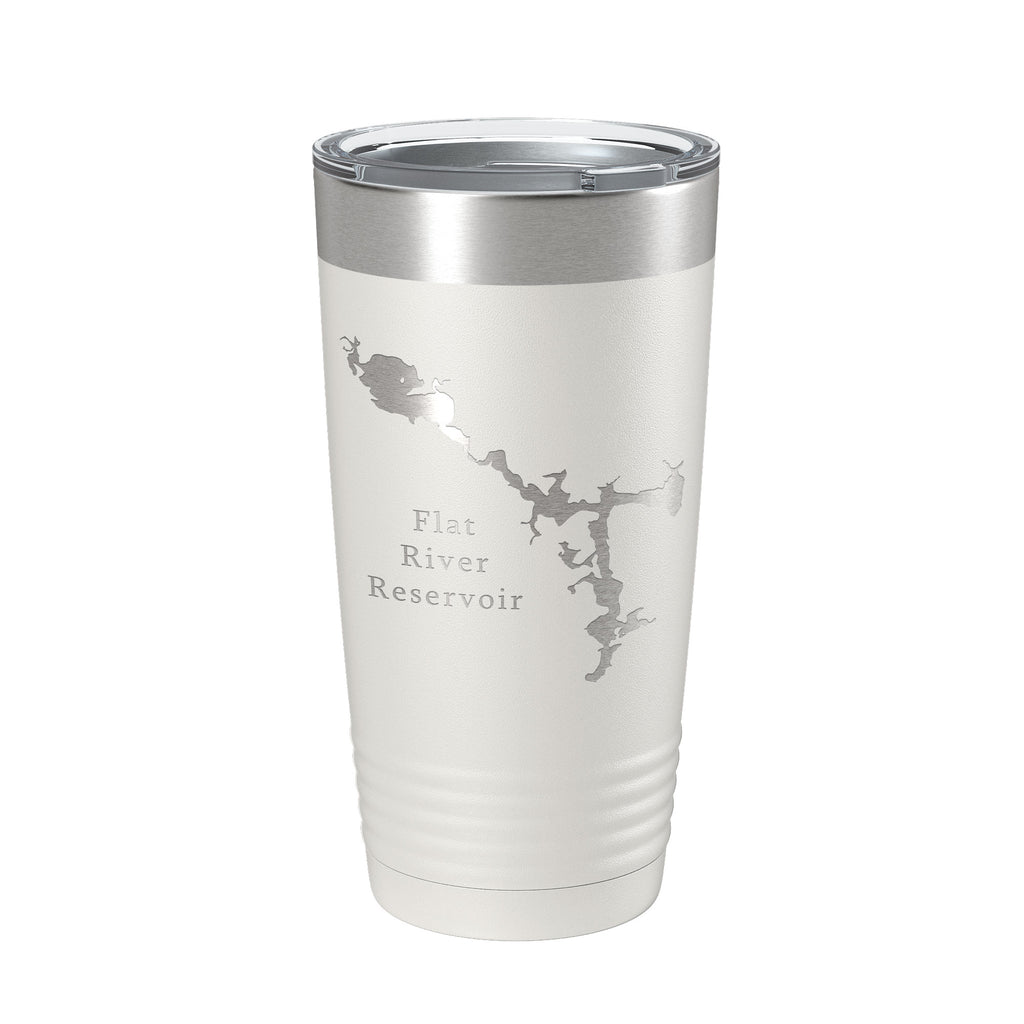 Flat River Reservoir Tumbler Lake Map Travel Mug Insulated Laser Engraved Coffee Cup Rhode Island 20 oz