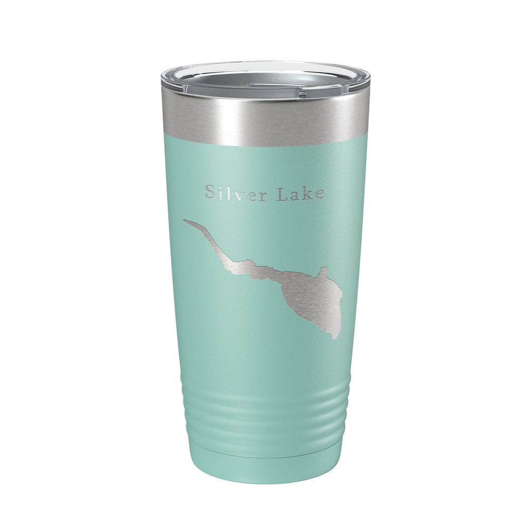 Silver Lake Map Tumbler Travel Mug Insulated Laser Engraved Coffee Cup Delaware 20 oz