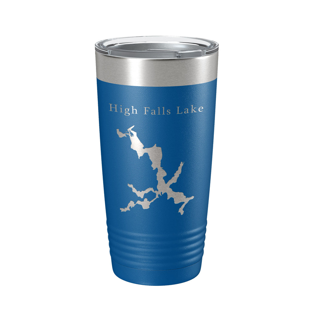 High Falls Lake Map Tumbler Travel Mug Insulated Laser Engraved Coffee Cup Georgia 20 oz