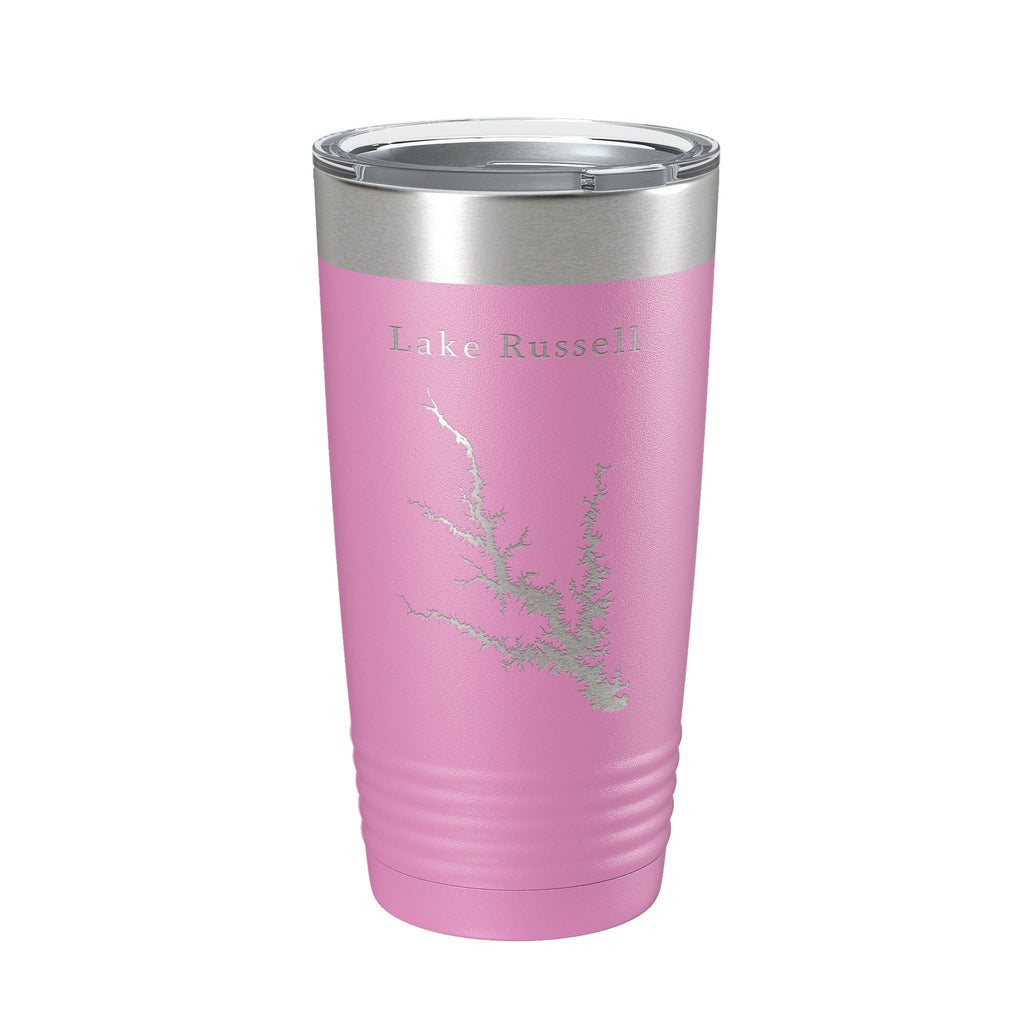 Lake Russell Map Tumbler Travel Mug Insulated Laser Engraved Coffee Cup Richard B. Georgia South Carolina 20 oz