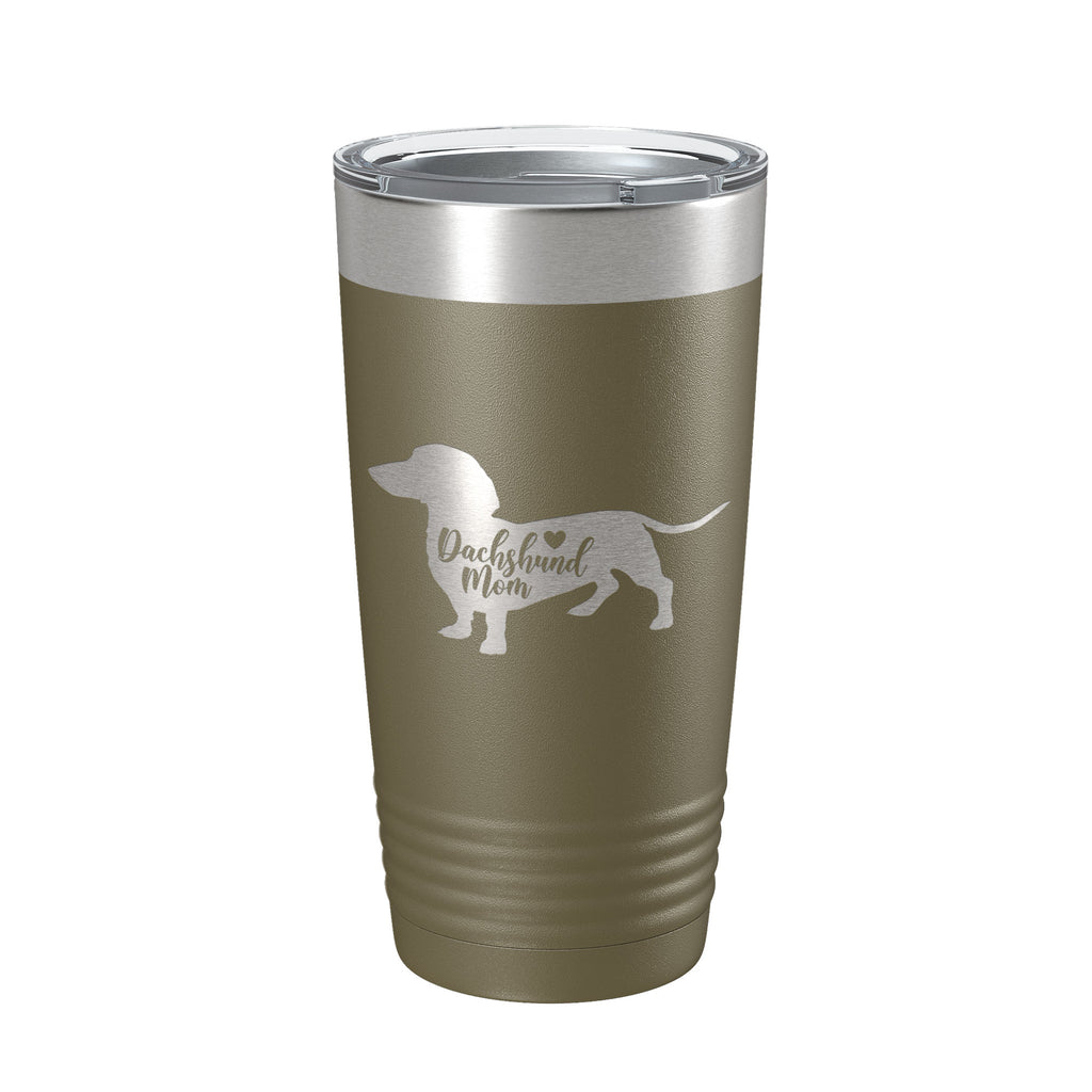 Dachshund Mom Tumbler Dog Travel Mug Gift Insulated Laser Engraved Coffee Cup 20 oz