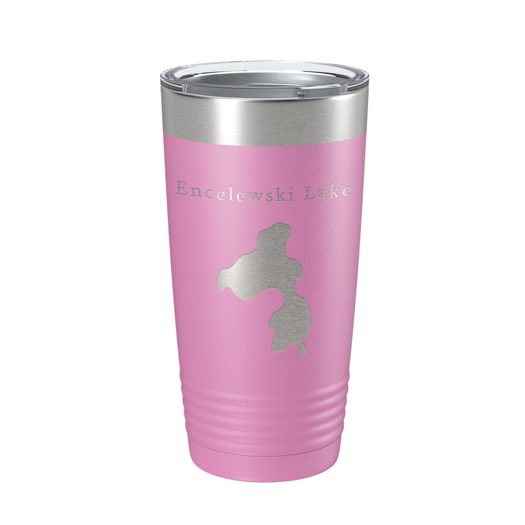 Encelewski Lake Map Tumbler Travel Mug Insulated Laser Engraved Coffee Cup Alaska 20 oz