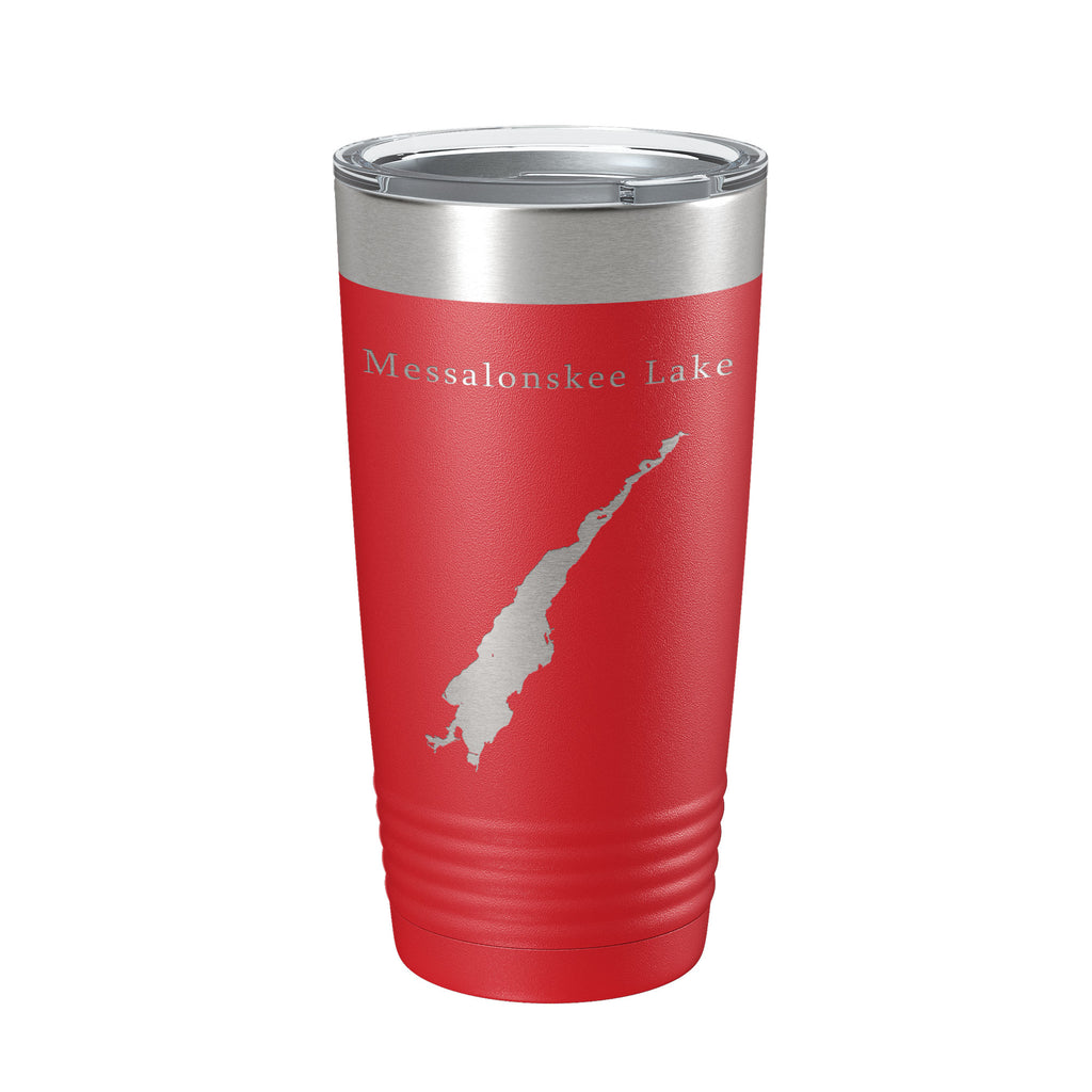 Messalonskee Lake Map Tumbler Travel Mug Insulated Laser Engraved Coffee Cup Maine 20 oz